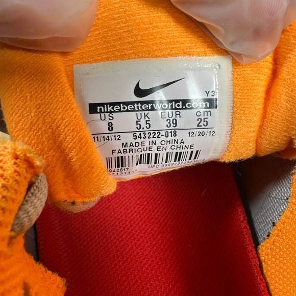 Nike Vapor Court Tennis Shoes Women\'s Gray Orange Sneakers Size 8 543222-018